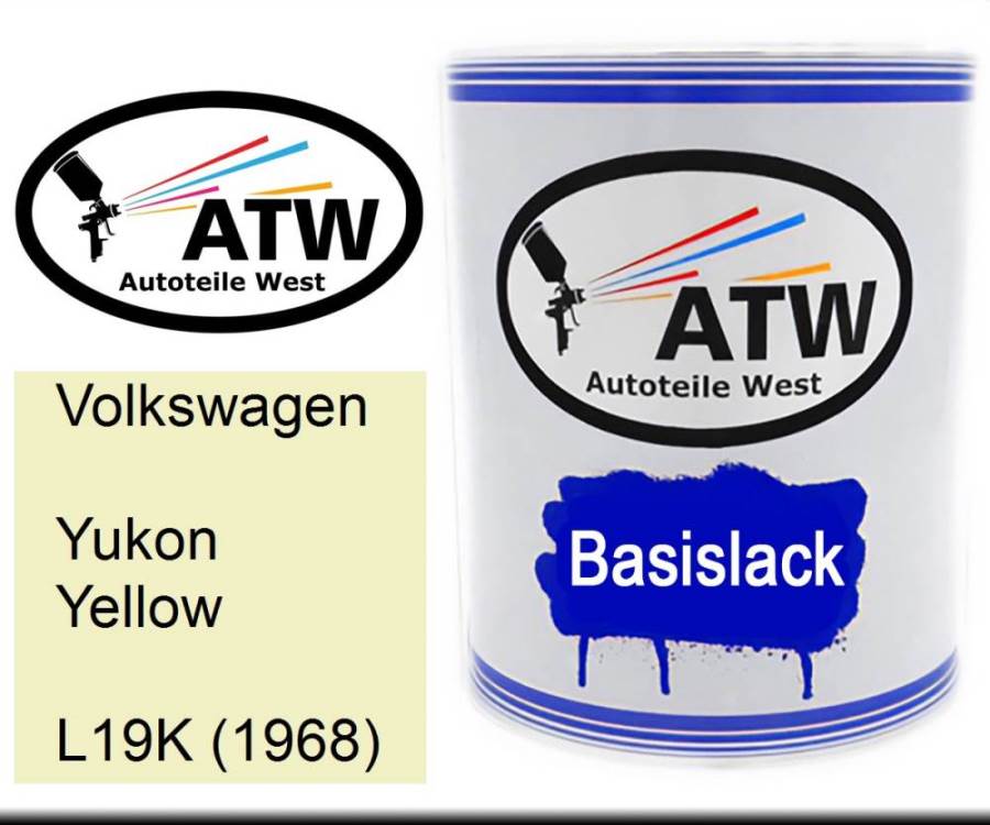 Volkswagen, Yukon Yellow, L19K (1968): 1L Lackdose, von ATW Autoteile West.